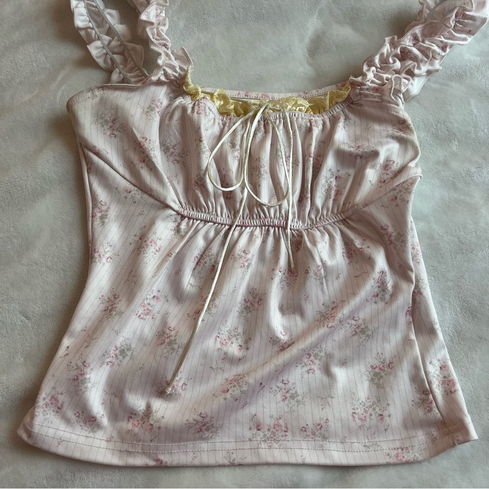 Pink Flutter Sleeve Ruched Blouse